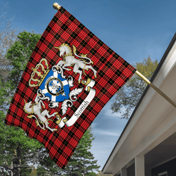 Scottish Macqueen Clan Badge Tartan Coat of Arm Garden Flag - Tartan Plaid Flags Scottish Plaid Tartan Plaid - ScotsTee - scotstee.com