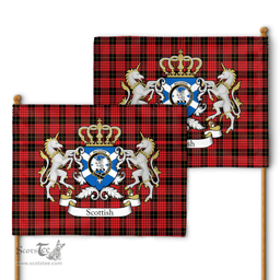 Scottish Macqueen Clan Badge Tartan Coat of Arm Garden Flag - Tartan Plaid Flags Scottish Plaid Tartan Plaid - ScotsTee - scotstee.com