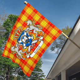 Scottish Macmillan Clan Badge Tartan Coat of Arm Garden Flag - Tartan Plaid Flags Scottish Plaid Tartan Plaid - ScotsTee - scotstee.com