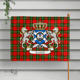 Scottish Lennox Kincaid Clan Badge Tartan Coat of Arm Garden Flag - Tartan Plaid Flags Scottish Plaid Tartan Plaid - ScotsTee - scotstee.com