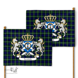 Scottish Forbes Clan Badge Tartan Coat of Arm Garden Flag - Tartan Plaid Flags Scottish Plaid Tartan Plaid - ScotsTee - scotstee.com