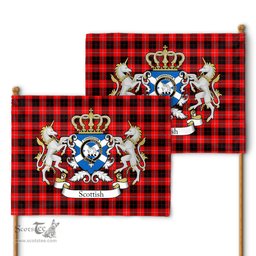 Scottish Cunningham Clan Badge Tartan Coat of Arm Garden Flag - Tartan Plaid Flags Scottish Plaid Tartan Plaid - ScotsTee - scotstee.com