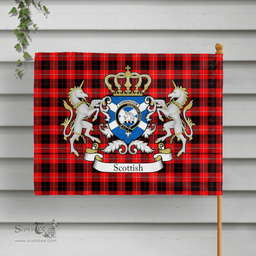 Scottish Cunningham Clan Badge Tartan Coat of Arm Garden Flag - Tartan Plaid Flags Scottish Plaid Tartan Plaid - ScotsTee - scotstee.com