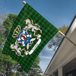 Scottish Halkerston Clan Badge Tartan Coat of Arm Garden Flag - Tartan Plaid Flags Scottish Plaid Tartan Plaid - ScotsTee - scotstee.com