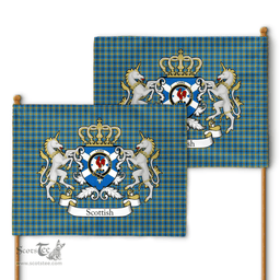 Scottish Laing Clan Badge Tartan Coat of Arm Garden Flag - Tartan Plaid Flags Scottish Plaid Tartan Plaid - ScotsTee - scotstee.com