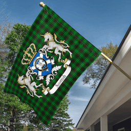 Scottish Logie Clan Badge Tartan Coat of Arm Garden Flag - Tartan Plaid Flags Scottish Plaid Tartan Plaid - ScotsTee - scotstee.com