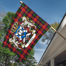 Scottish Charteris Earls Of Wemyss Clan Badge Tartan Coat of Arm Garden Flag - Tartan Plaid Flags Scottish Plaid Tartan Plaid - ScotsTee - scotstee.com