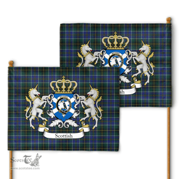 Scottish Macinnes Clan Badge Tartan Coat of Arm Garden Flag - Tartan Plaid Flags Scottish Plaid Tartan Plaid - ScotsTee - scotstee.com