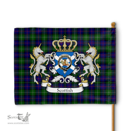 Scottish Macthomas Clan Badge Tartan Coat of Arm Garden Flag - Tartan Plaid Flags Scottish Plaid Tartan Plaid - ScotsTee - scotstee.com