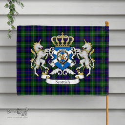 Scottish Macthomas Clan Badge Tartan Coat of Arm Garden Flag - Tartan Plaid Flags Scottish Plaid Tartan Plaid - ScotsTee - scotstee.com