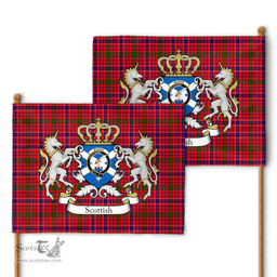 Scottish Macrae Clan Badge Tartan Coat of Arm Garden Flag - Tartan Plaid Flags Scottish Plaid Tartan Plaid - ScotsTee - scotstee.com
