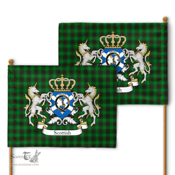 Scottish Kinloch Clan Badge Tartan Coat of Arm Garden Flag - Tartan Plaid Flags Scottish Plaid Tartan Plaid - ScotsTee - scotstee.com