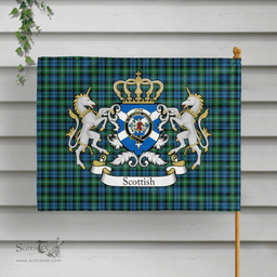 Scottish Lyon Clan Badge Tartan Coat of Arm Garden Flag - Tartan Plaid Flags Scottish Plaid Tartan Plaid - ScotsTee - scotstee.com