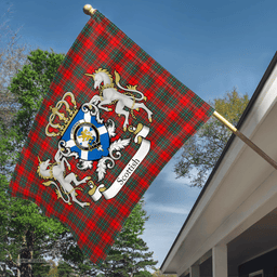 Scottish Cumming Clan Badge Tartan Coat of Arm Garden Flag - Tartan Plaid Flags Scottish Plaid Tartan Plaid - ScotsTee - scotstee.com