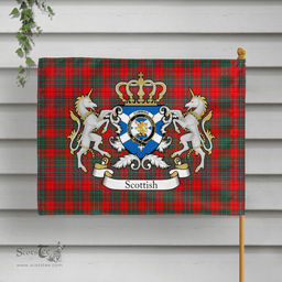 Scottish Cumming Clan Badge Tartan Coat of Arm Garden Flag - Tartan Plaid Flags Scottish Plaid Tartan Plaid - ScotsTee - scotstee.com