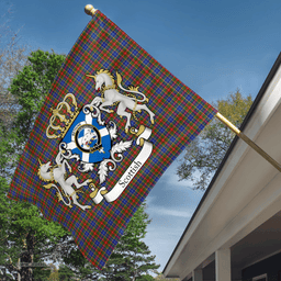 Scottish Bethune Clan Badge Tartan Coat of Arm Garden Flag - Tartan Plaid Flags Scottish Plaid Tartan Plaid - ScotsTee - scotstee.com