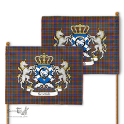 Scottish Bethune Clan Badge Tartan Coat of Arm Garden Flag - Tartan Plaid Flags Scottish Plaid Tartan Plaid - ScotsTee - scotstee.com