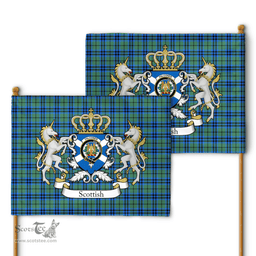 Scottish Falconer Clan Badge Tartan Coat of Arm Garden Flag - Tartan Plaid Flags Scottish Plaid Tartan Plaid - ScotsTee - scotstee.com