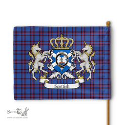 Scottish Elliot Clan Badge Tartan Coat of Arm Garden Flag - Tartan Plaid Flags Scottish Plaid Tartan Plaid - ScotsTee - scotstee.com
