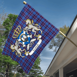 Scottish Elliot Clan Badge Tartan Coat of Arm Garden Flag - Tartan Plaid Flags Scottish Plaid Tartan Plaid - ScotsTee - scotstee.com