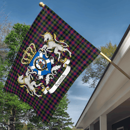 Scottish Maclennan Clan Badge Tartan Coat of Arm Garden Flag - Tartan Plaid Flags Scottish Plaid Tartan Plaid - ScotsTee - scotstee.com