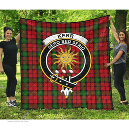 Scottish Kerr Clan Tartan Quilt Crest - Classic Scottish Plaid Tartan Plaid