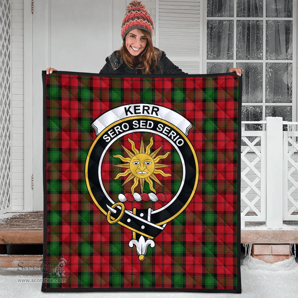 Scottish Kerr Clan Tartan Quilt Crest - Classic Scottish Plaid Tartan Plaid