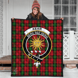 Scottish Kerr Clan Tartan Quilt Crest - Classic Scottish Plaid Tartan Plaid