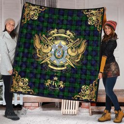 Scottish Blackwatch 01 Clan Tartan Quilt - Military Logo Style Scottish Plaid Tartan Plaid