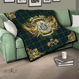 Scottish Blackwatch 01 Clan Tartan Quilt - Military Logo Style Scottish Plaid Tartan Plaid