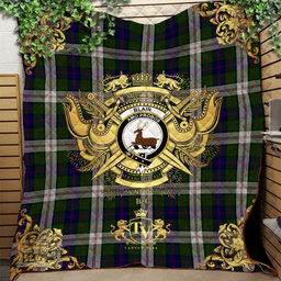 Scottish Blair Dress Clan Tartan Quilt - Military Logo Style Scottish Plaid Tartan Plaid