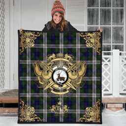 Scottish Blair Dress Clan Tartan Quilt - Military Logo Style Scottish Plaid Tartan Plaid
