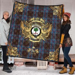 Scottish Anderson STS Clan Tartan Quilt - Military Logo Style Scottish Plaid Tartan Plaid