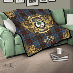 Scottish Anderson STS Clan Tartan Quilt - Military Logo Style Scottish Plaid Tartan Plaid