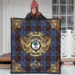 Scottish Anderson STS Clan Tartan Quilt - Military Logo Style Scottish Plaid Tartan Plaid