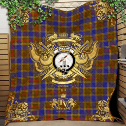 Scottish Balfour Modern Clan Tartan Quilt - Military Logo Style Scottish Plaid Tartan Plaid