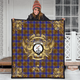 Scottish Balfour Modern Clan Tartan Quilt - Military Logo Style Scottish Plaid Tartan Plaid