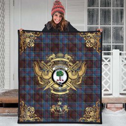 Scottish Anderson Highland Society of London Clan Tartan Quilt - Military Logo Style Scottish Plaid Tartan Plaid