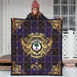 Scottish Anderson W L Clan Tartan Quilt - Military Logo Style Scottish Plaid Tartan Plaid