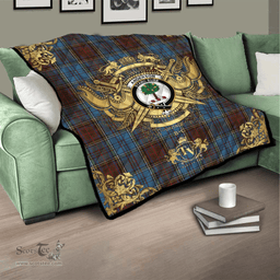 Scottish Anderson Paton Clan Tartan Quilt - Military Logo Style Scottish Plaid Tartan Plaid