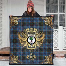 Scottish Anderson MacGregor Hastie 02 Clan Tartan Quilt - Military Logo Style Scottish Plaid Tartan Plaid