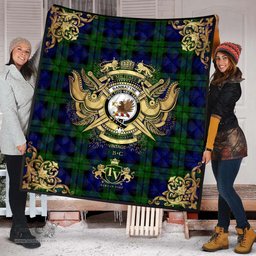 Scottish Bannatyne Clan Tartan Quilt - Military Logo Style Scottish Plaid Tartan Plaid