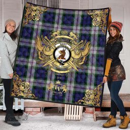 Scottish Baird Dress Clan Tartan Quilt - Military Logo Style Scottish Plaid Tartan Plaid