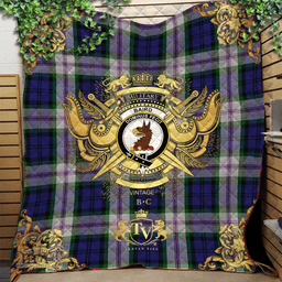 Scottish Baird Dress Clan Tartan Quilt - Military Logo Style Scottish Plaid Tartan Plaid
