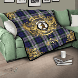 Scottish Baird Dress Clan Tartan Quilt - Military Logo Style Scottish Plaid Tartan Plaid