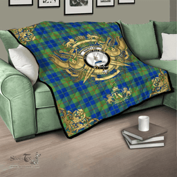 Scottish Barclay Hunting Ancient Clan Tartan Quilt - Military Logo Style Scottish Plaid Tartan Plaid
