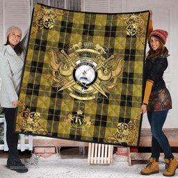 Scottish Barclay Dress Clan Tartan Quilt - Military Logo Style Scottish Plaid Tartan Plaid