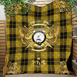 Scottish Barclay Dress Clan Tartan Quilt - Military Logo Style Scottish Plaid Tartan Plaid