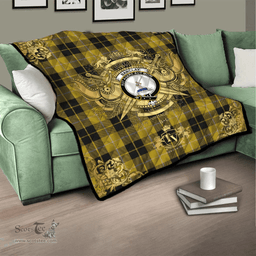 Scottish Barclay Dress Clan Tartan Quilt - Military Logo Style Scottish Plaid Tartan Plaid
