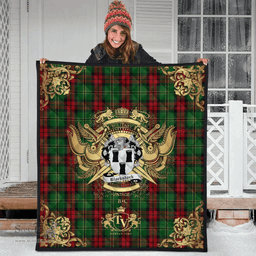 Scottish Blackstock Hunting Clan Tartan Quilt - Military Logo Style Scottish Plaid Tartan Plaid